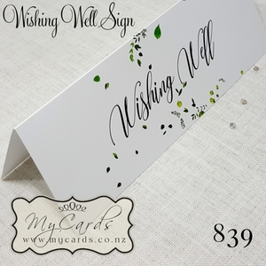 Products: Leaves Wishing Well Sign – 300mm Wide x 100mm High Design 839