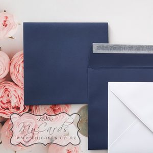 155mm Square Envelopes - MyCards Wedding Invitations: 155mm Square Dark Blue Rectangle Flap Envelopes (Peel n Seal) END OF LINE