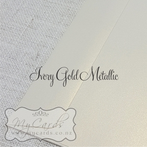 155mm Square Envelopes - MyCards Wedding Invitations: 155mm Sq Ivory Gold Metallic Envelope Rectangle Flap