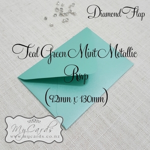Teal Mint Green Metallic RSVP 92mm x 130mm Envelopes