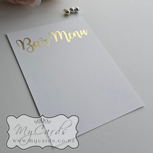 Foiled Bar Menu BLANK