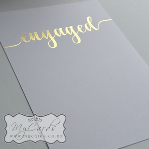 Products: Foiled Engaged Invitation BLANK