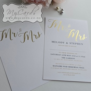 Products: Foiled Mr and Mrs Wedding Invitation BLANK