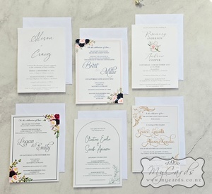 Products: BUDGET Personalised Invitations (Includes 30 Invitations, Personalised Wording, Envelopes)