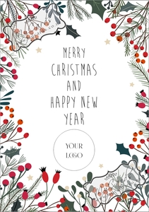Products: Corporate Christmas Cards Printing with your LOGO 1A A6 Tent