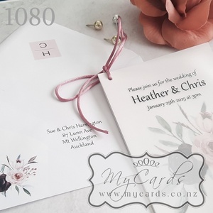 140mm Square Envelopes - MyCards Wedding Invitations: Burgundy Flowers Transparent Wedding Invitations Design 1080