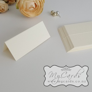 Placecards Blank - MyCards Wedding Invitations: Placecards Ivory Textured 35mm x 80mm Small Tent BLANK (Pack of 20)