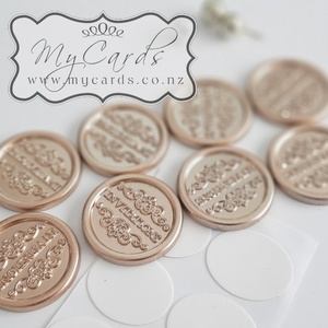 Invitation Plastic Wax Seals GOLD – QTY 10 (with adhesive dot) 30mm