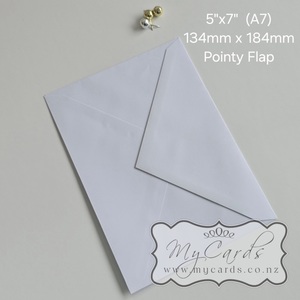 5×7 White Diamond Flap Envelope 100gsm A7