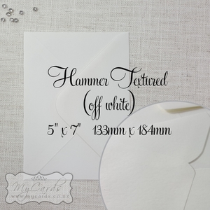 5x7 Envelopes i8 A7 (5x7) - MyCards Wedding Invitations: 5×7 Textured Envelopes Hammer Diamond Flap Off White