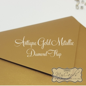 Antique Gold Metallic Envelopes 5×7 Diamond Flap