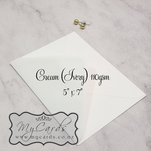 5×7 Cream / Ivory Diamond Flap Envelopes