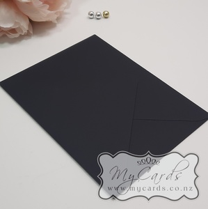 5x7 Envelopes i8 A7 (5x7) - MyCards Wedding Invitations: Super Black Matt Envelopes 5×7 Extra Diamond Flap 138mm x 188mm 115gsm
