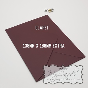 5x7 Envelopes i8 A7 (5x7) - MyCards Wedding Invitations: Claret Envelopes 5×7 Extra 138mm x 188mm Matt Diamond Flap 135gsm