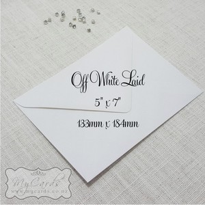 5x7 Envelopes i8 A7 (5x7) - MyCards Wedding Invitations: Off White Laid Textured Envelopes 5×7 Diamond Flap