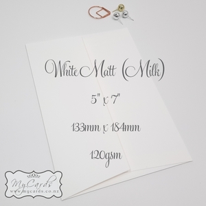 5x7 Envelopes i8 A7 (5x7) - MyCards Wedding Invitations: White Matt – Milk 5×7 Envelopes Square Flap 120gsm