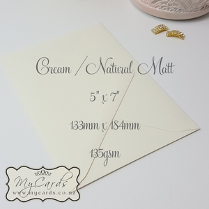 Cream Natural Matt 5×7 Envelopes Diamond Flap 135gsm