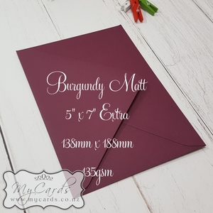 Burgundy Matt Envelopes 5×7 Extra 138mm x 188mm Diamond Flap 135gsm