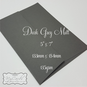 Dark Grey Matt Envelopes 5×7 Square Flap 135gsm