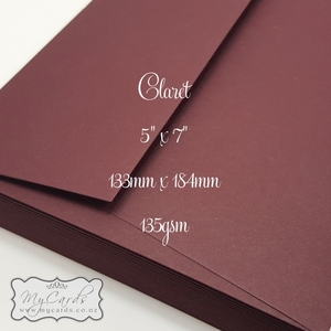 Claret Matt 5×7 Envelopes Square Flap 135gsm