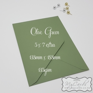Olive Green Matt Envelopes 5×7 Extra 138mm x 188mm Diamond Flap
