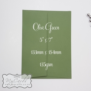 Olive Mid Green Envelopes 5×7 Square Flap 135gsm