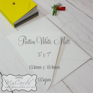 Off White Matt Envelopes 5×7 Diamond Flap 135gsm (Ivory) Pristine MILTON