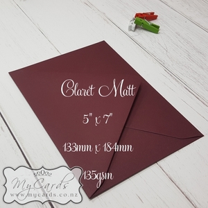 Claret Matt 5×7 Envelopes Diamond Flap 135gsm MILTON