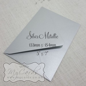 Silver Metallic Envelopes 5×7 Diamond Flap