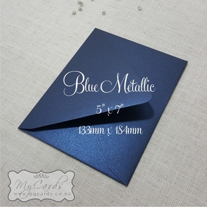 Blue Metallic Envelopes 5×7 Diamond Flap