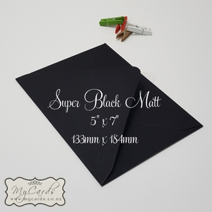 Super Black Matt Envelopes 5×7 Diamond Flap 115gsm