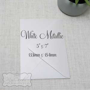White Metallic Envelopes 5×7 Diamond Flap