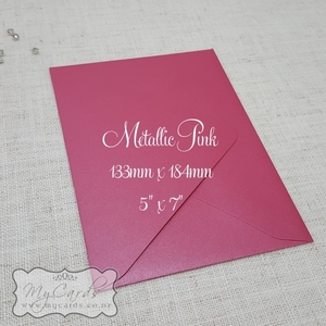 Pink Metallic Envelope 5×7 Diamond Flap 120gsm
