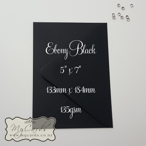 5x7 Envelopes i8 A7 (5x7) - MyCards Wedding Invitations: Black Matt Envelopes 5×7 Diamond Flap 135gsm