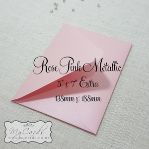 5x7 Envelopes i8 A7 (5x7) - MyCards Wedding Invitations: Rose Pink Metallic Envelopes 5×7 Extra 138mm x 188mm Diamond Flap 120gsm