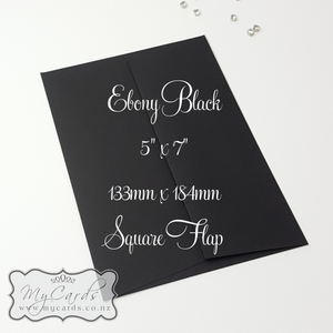 Black Matt 5×7 Envelopes Square Flap 135gsm