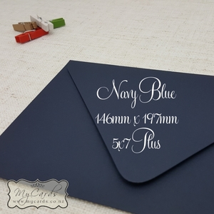 5x7 Envelopes i8 A7 (5x7) - MyCards Wedding Invitations: Navy Blue Envelopes 5×7+ PLUS 146mm x 197mm Diamond Flap
