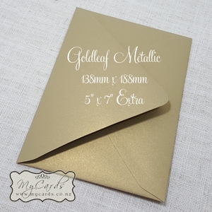 5x7 Envelopes i8 A7 (5x7) - MyCards Wedding Invitations: Gold Metallic Envelopes 5×7 Extra 138mm x 188mm Diamond Flap