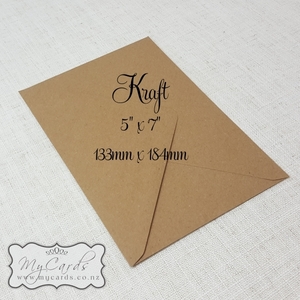5×7 Kraft Envelopes Diamond Flap 133mm x 184mm