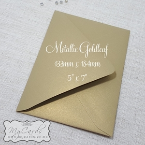 5x7 Envelopes i8 A7 (5x7) - MyCards Wedding Invitations: 5×7 Gold Metallic Diamond Flap Envelope