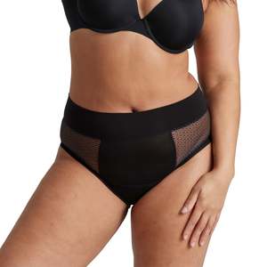 Light Flow Period: Luxe Full Brief – Black Geo Mesh