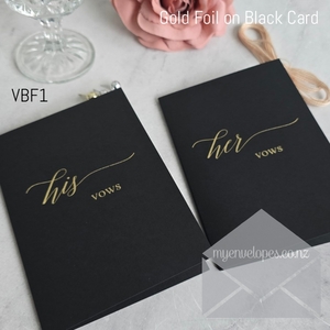 Foiled Vow Books: Vow Books – Black with Gold Foil – His & Hers / His and His / Hers and Hers (set of 2 books)
