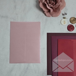 5x7 (A7): Blush Pink Metallic Envelopes 5×7 Square Flap 125gsm BOSTON