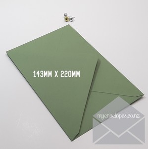 A9 143x220: Olive Green Envelopes A9 143mm x 220mm Diamond Flap 135gsm
