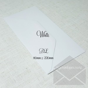 White Envelopes Diamond Flap Matt DL
