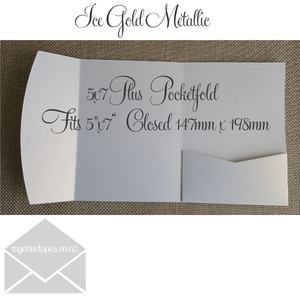 Pink: Ice Gold Metallic Pocketfold Wedding Invitation Cover 5×7 XL