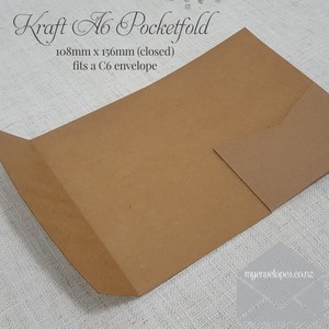 Kraft: Kraft A6 Pocketfolds Wedding Invitation
