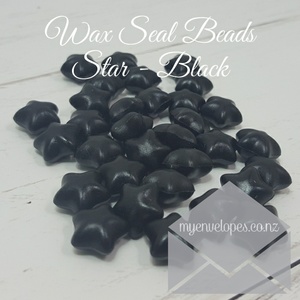 Wax Seal Beads – Black (bag of 100) STAR SHAPE