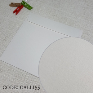 155mm Sq: Off White Textured 155mm Square Envelopes Rectangle Flap