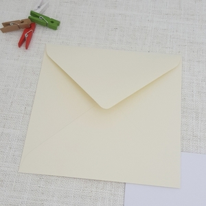 155mm Sq: Ivory 155mm Square Envelopes Diamond Flap END OF LINE